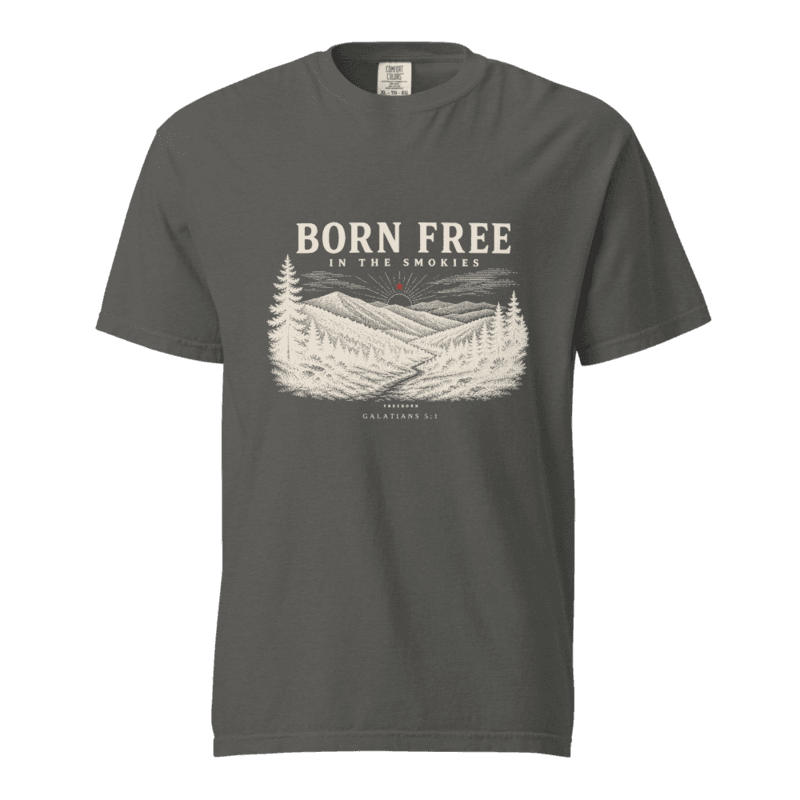 Freeborn Born Free in the Smokies Unisex Tee — Pepper