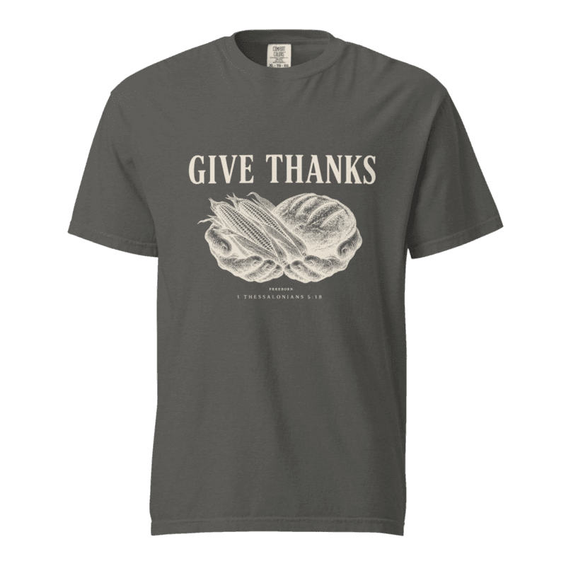 Freeborn Give Thanks Unisex Tee — Pepper