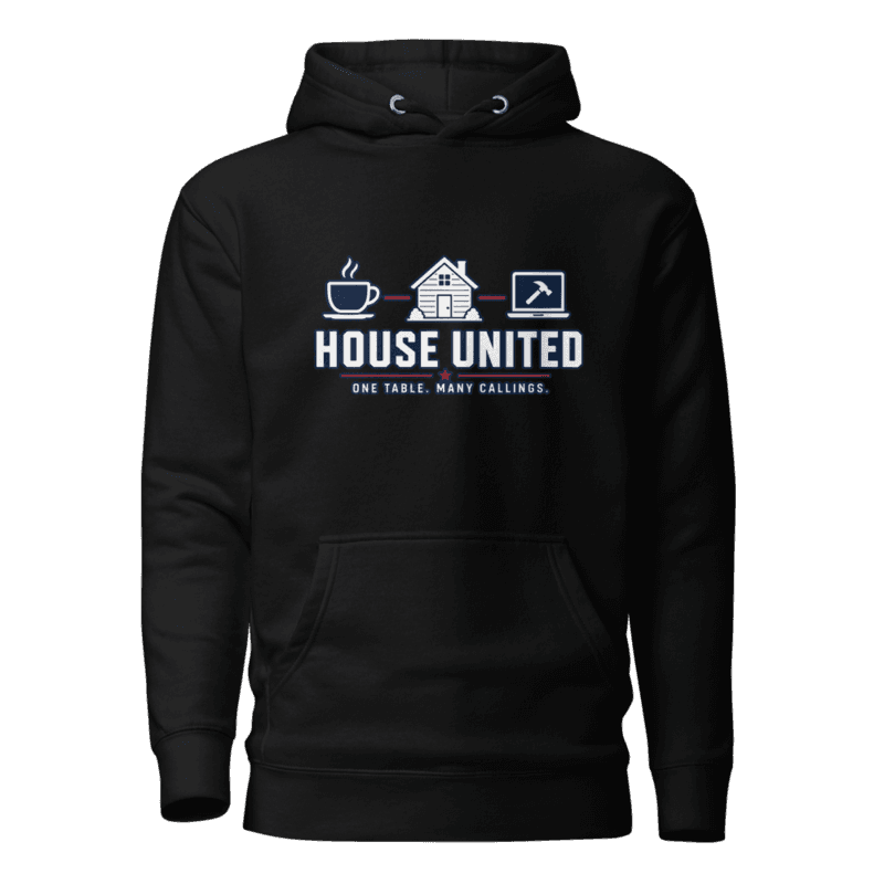 Freeborn House United One Table Unisex Hoodie — Black