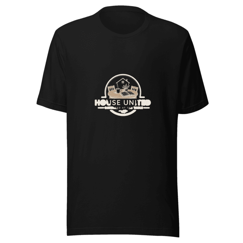 Freeborn House United Gathered Soft Unisex Tee — Black