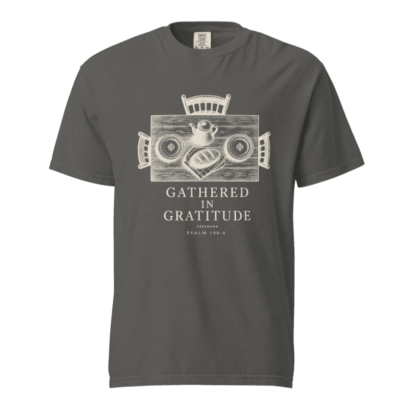 Freeborn Gathered in Gratitude Unisex Tee — Pepper