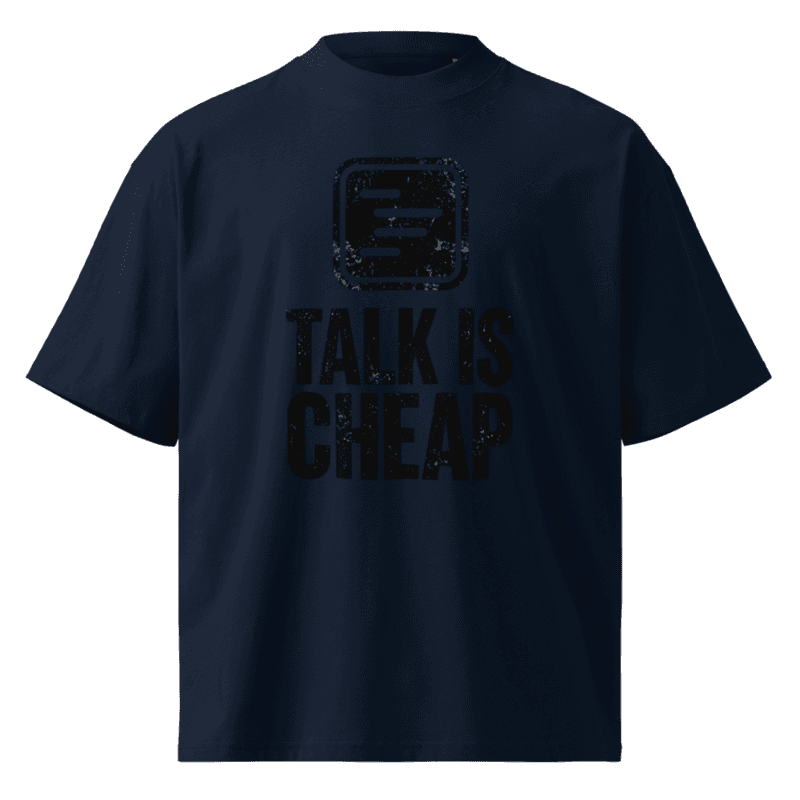 Freeborn Talk Is Cheap Oversized Tee — French Navy