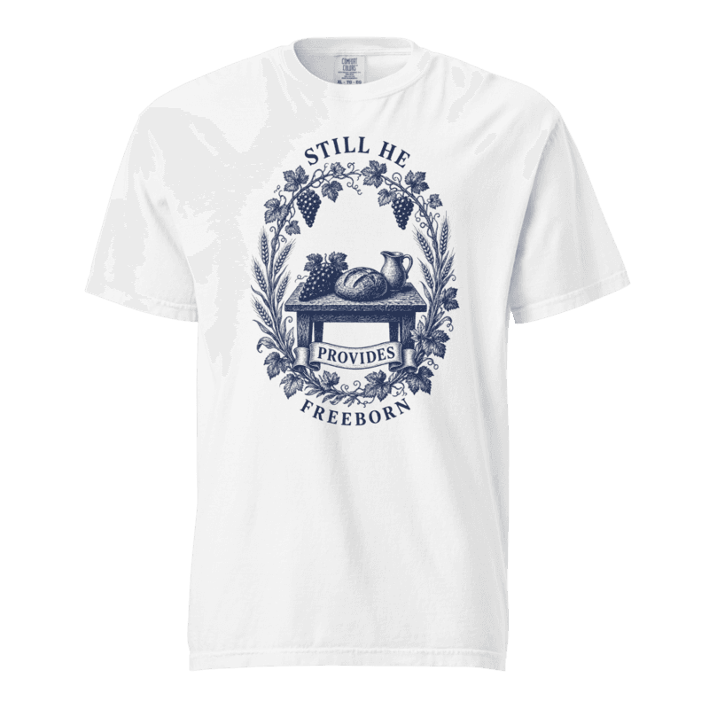 Freeborn Still He Provides Unisex Tee — White