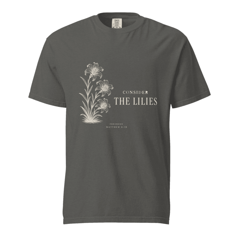 Freeborn Consider the Lilies Unisex Tee — Pepper