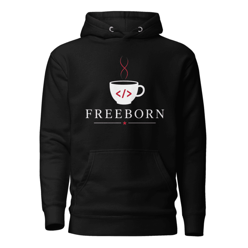 Freeborn Logo Unisex Hoodie — Black