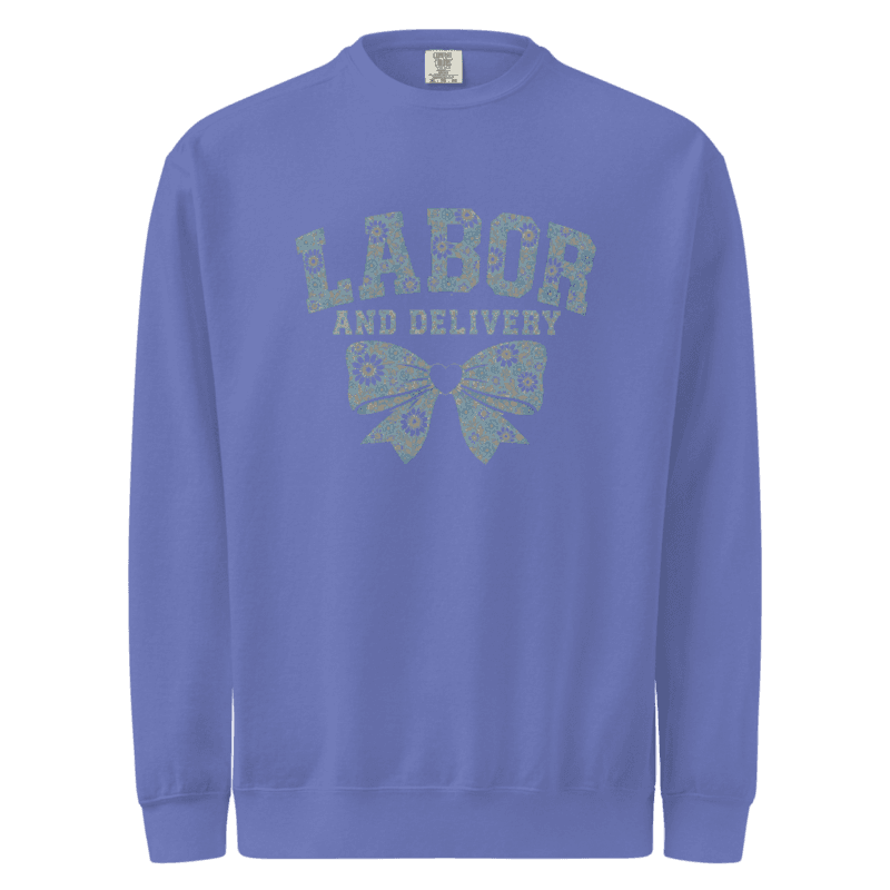Freeborn Nurse Labor & Delivery Unisex Sweatshirt — Flo Blue