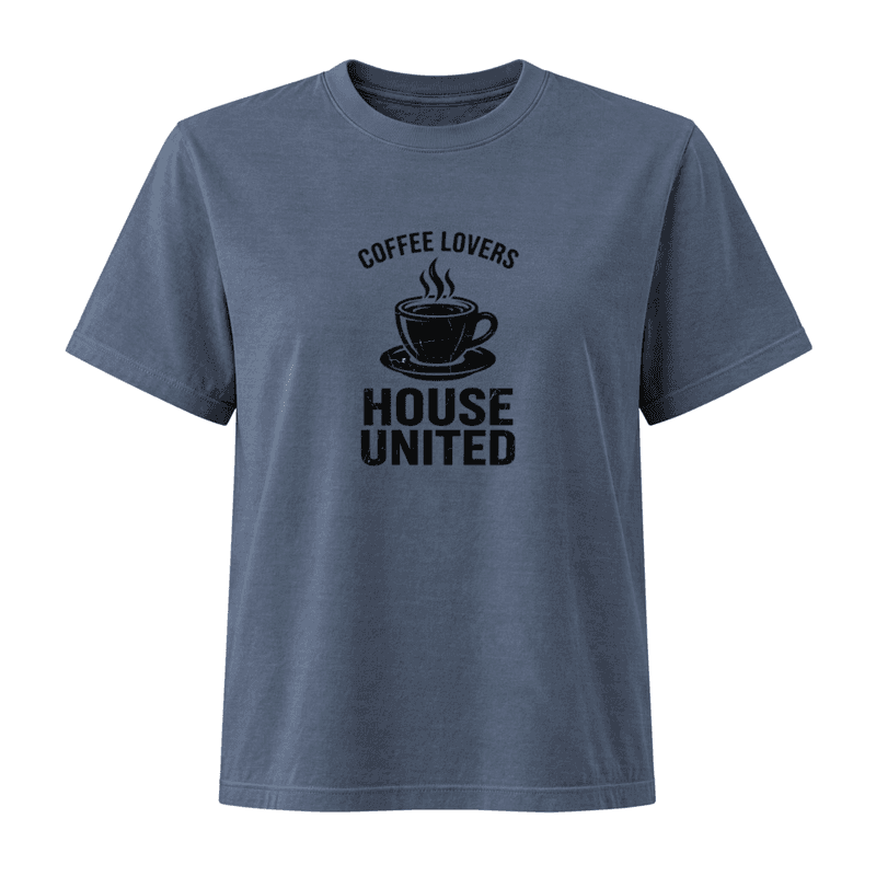 Freeborn House United Coffee Women's Tee — Washed Navy