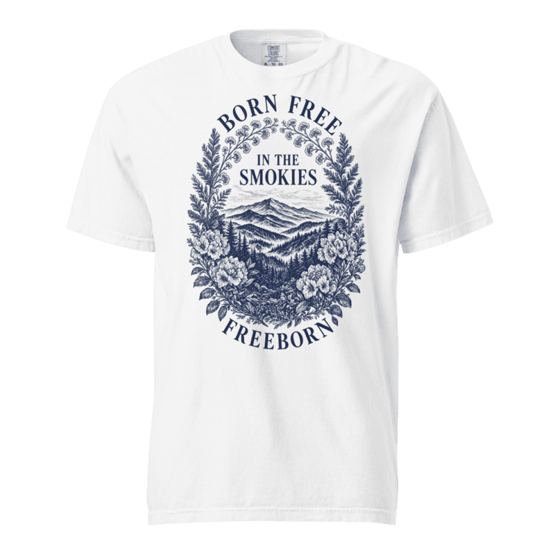 Freeborn Born Free in the Smokies Unisex Tee — White